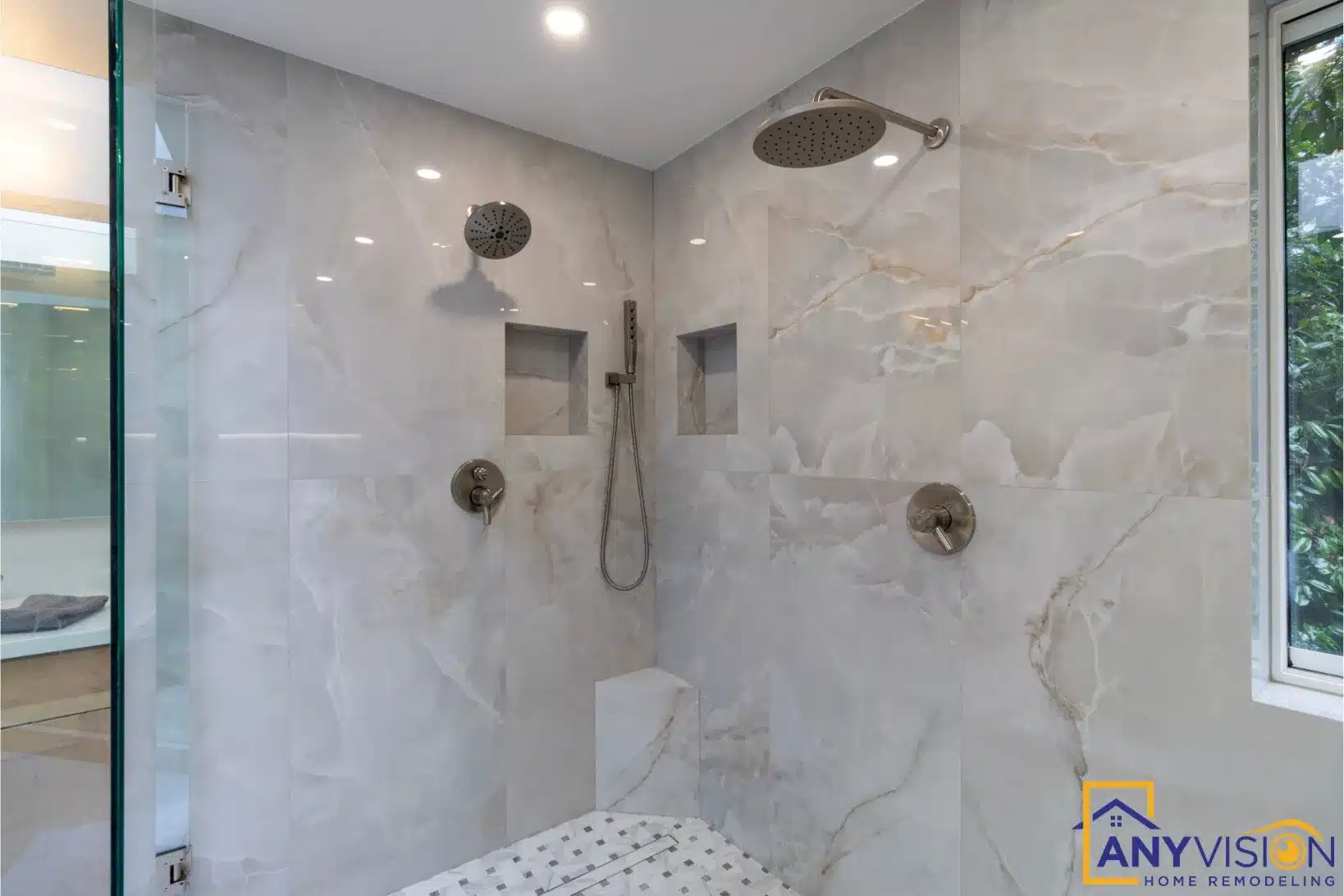 large shower remodel with open spacing