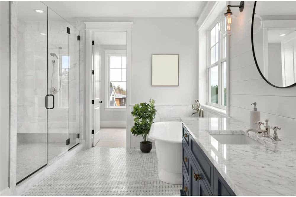 Modern bathroom remodel in Redmond home