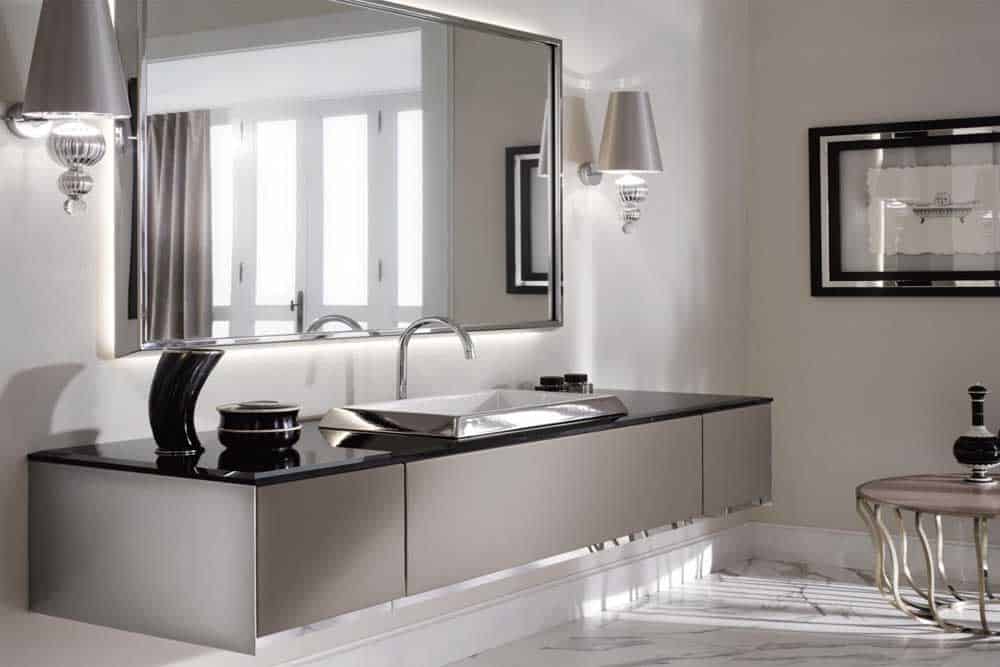 modern bathroom vanity materials close-up