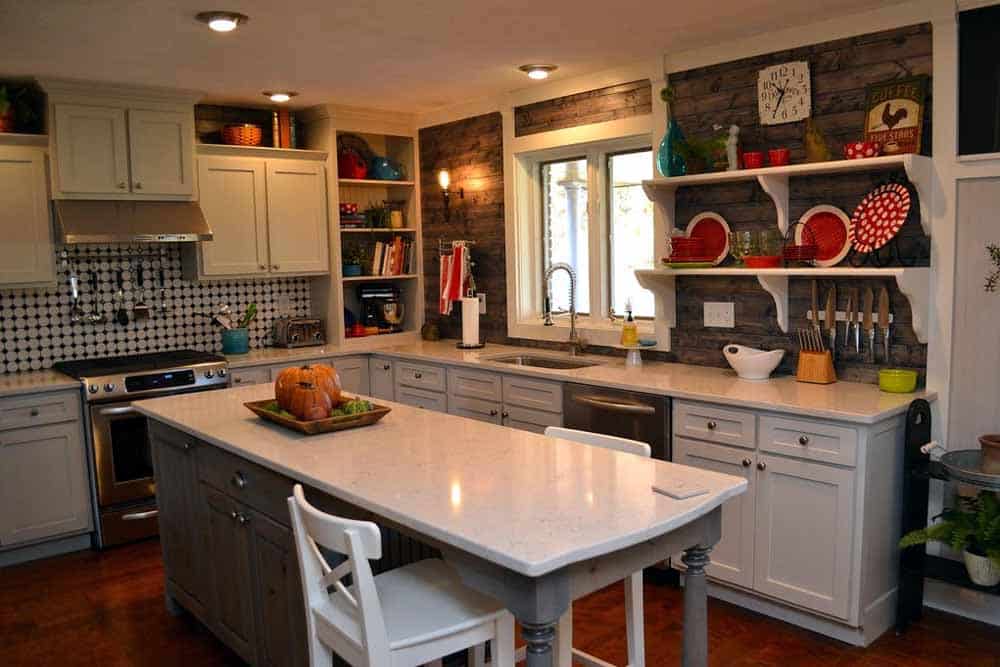 Kitchen lighting enhancing ambiance and functionality.