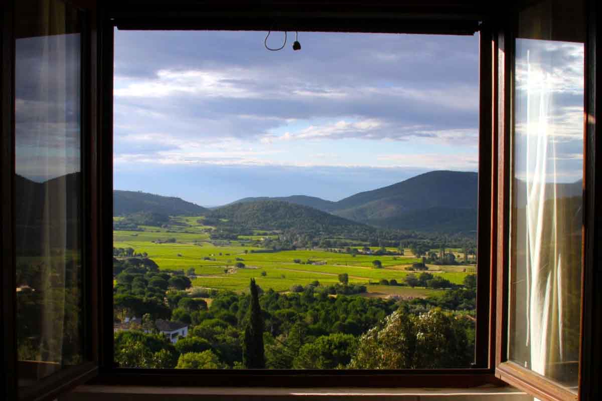 Picture windows providing unobstructed scenic views in a home