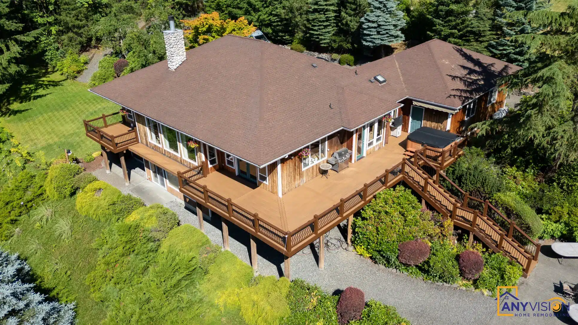 Aerial view of a completed Anyvision project and its setting