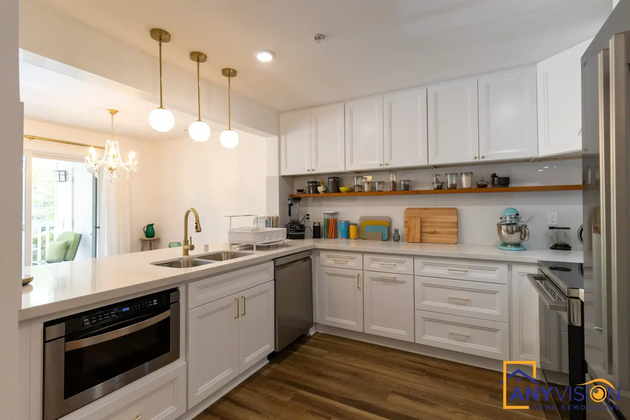 Compact kitchen from a self-contained living space remodelled by Anyvision