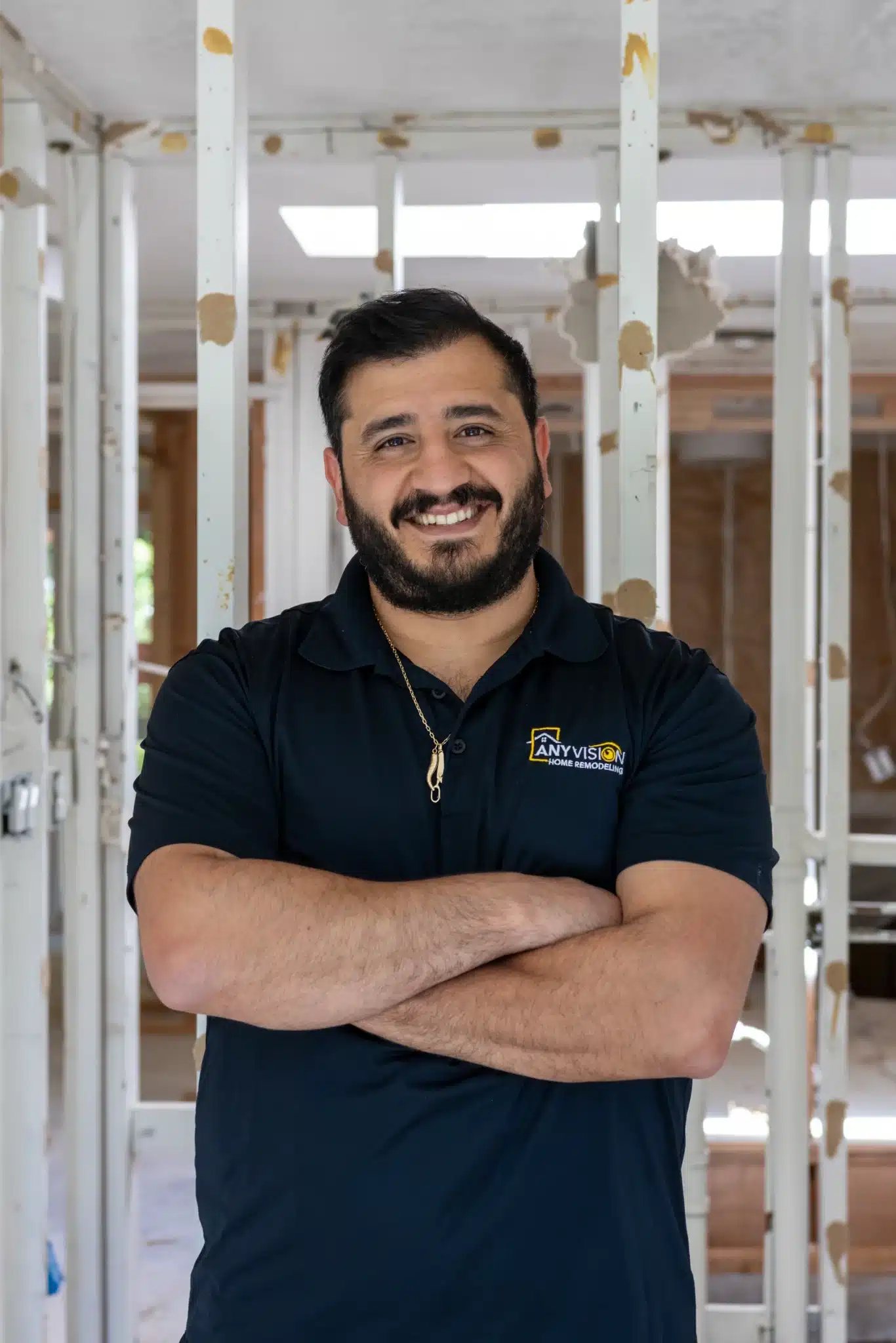 Chase Briga of Anyvision Home Remodeling on site during a project