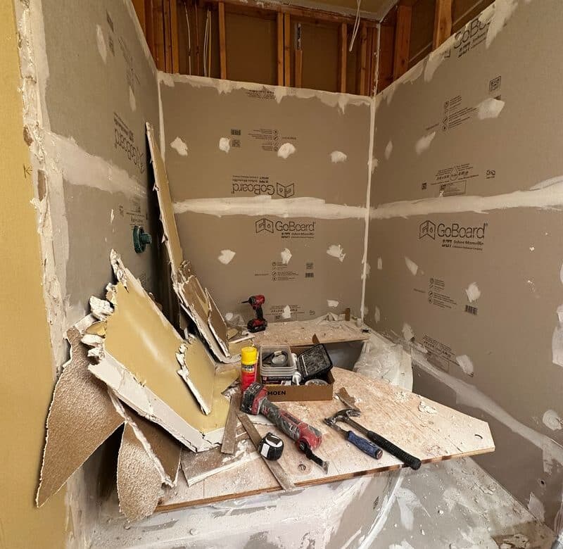 The bathroom remodeling process